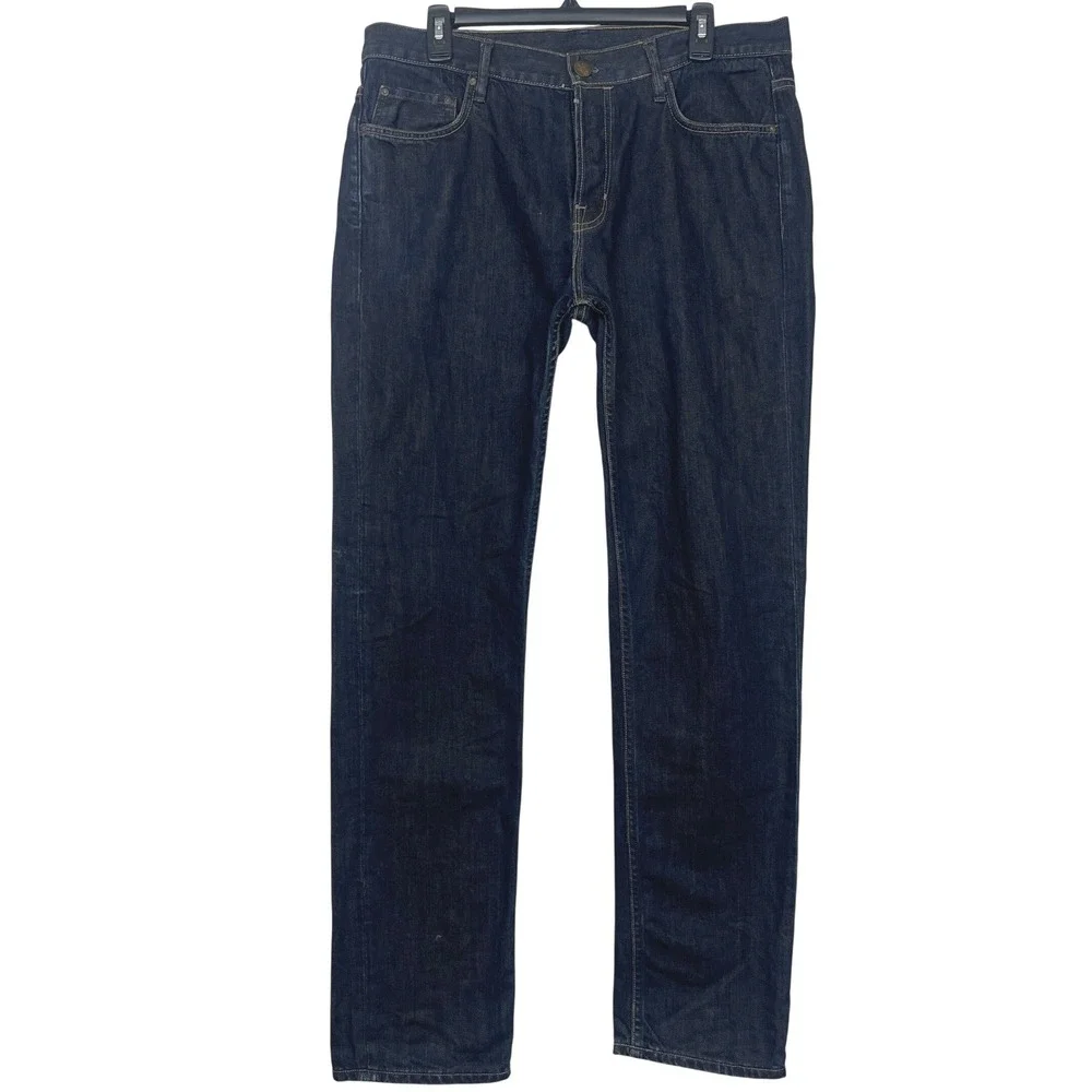 AllSaints Iggy Slim Fit Denim Jeans Button Fly‎ 34x34 Indigo Straight Leg MPH805